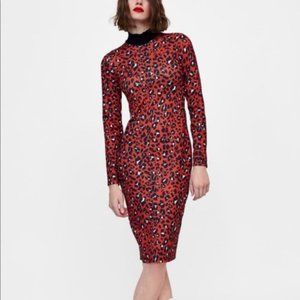 NWT Zara Leopard Print Bodycon dress